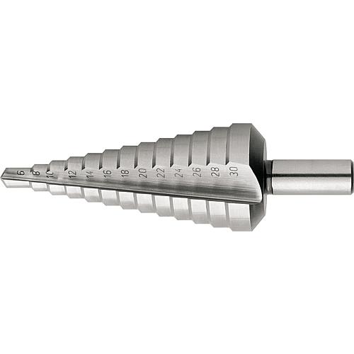 HSS-Stufenbohrer mit gerader Nute, 6-30mm,  13Stufen